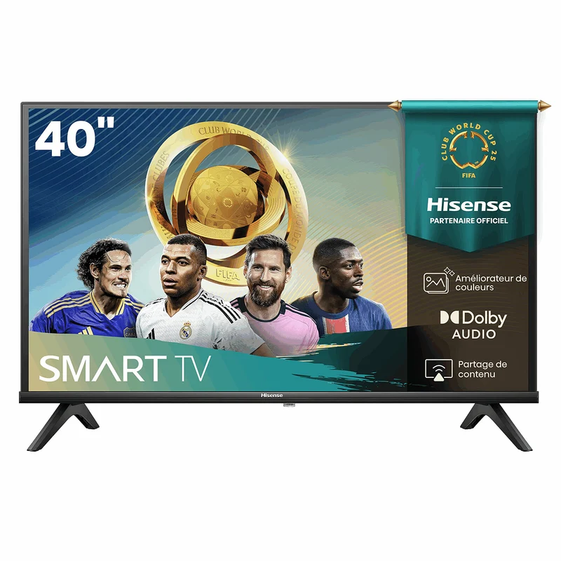 Hisense Smart Tv 40" D-LED 40A4Q Full Hd AirPlay HDR Android Wi-Fi Hdmi Nero