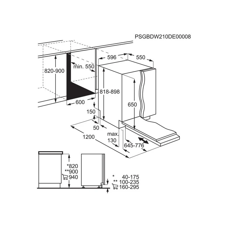 Electrolux EES47400L Lavastoviglie Integrata totale Serie 600 SatelliteClean® 60 cm