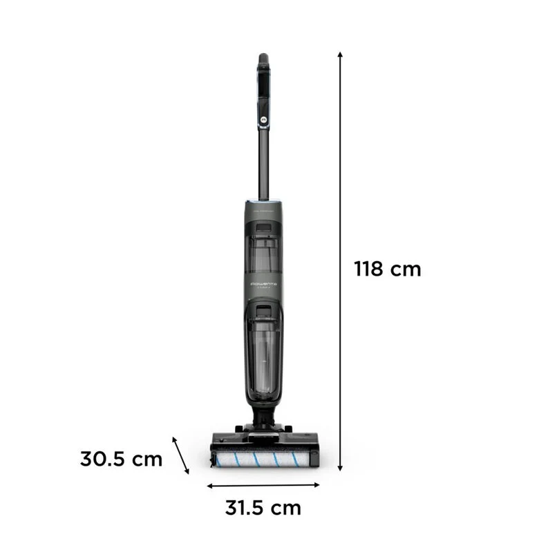 Rowenta X-Clean 4 , Lavapavimenti Senza Fili con Auto-Propulsione e Rilevazione Automatica dello Sporco, Doppio Serbatoio e Sistema di Autopulizia, Autonomia 50' per Tutti i Tipi di Paviment