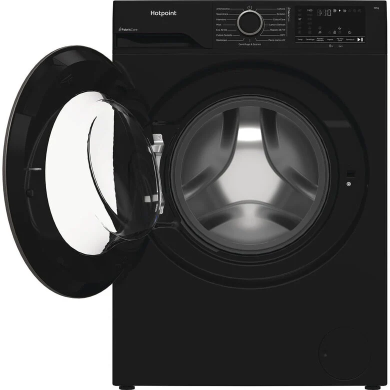 Hotpoint Ariston HB 103B CARE IT Lavatrice A Libera Installazione 10 Kg, 1400 Giri, Display Digitale XL, Vapore, Classe A -30%, Nero