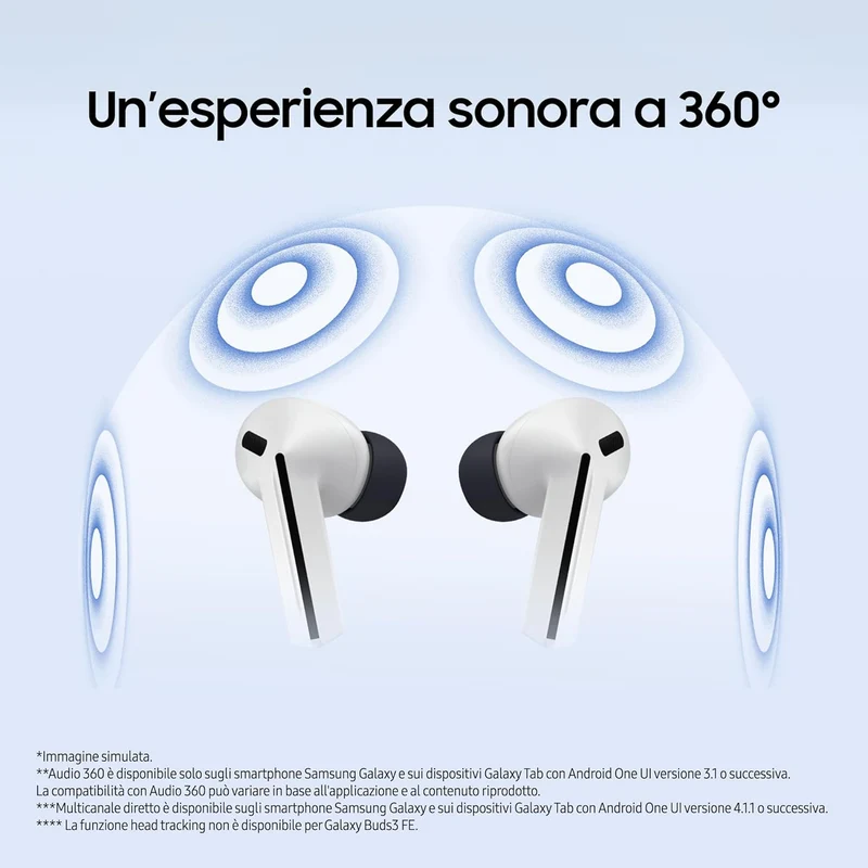 Samsung Buds 3 FE Auricolari Wireless Cuffie Bluetooth Cancellazione Rumore Black