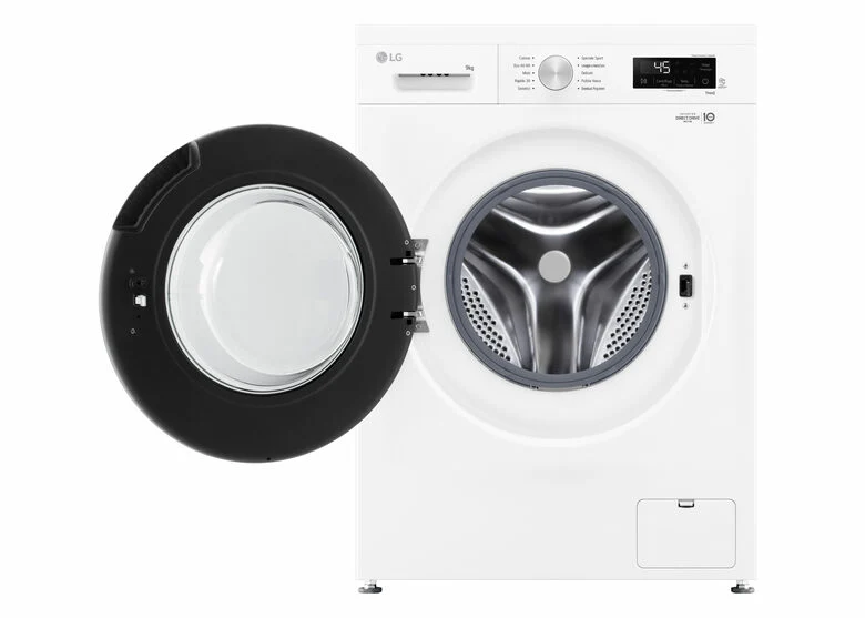 LG F4NX1009NWB Serie X1 Lavatrice Smart A Libera Installazione 9 Kg, 1400 Giri, Wi-Fi, Sistema 6 Motion, Allergy Care, Direct Drive, Classe A, Bianco