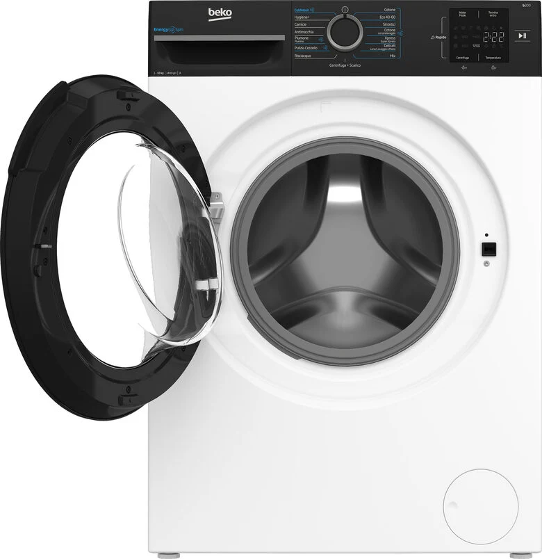 Beko BMWG10147EB B300 Lavatrice A Libera Installazione 10 Kg, 1400 Giri, Classe A, Nero Bianco