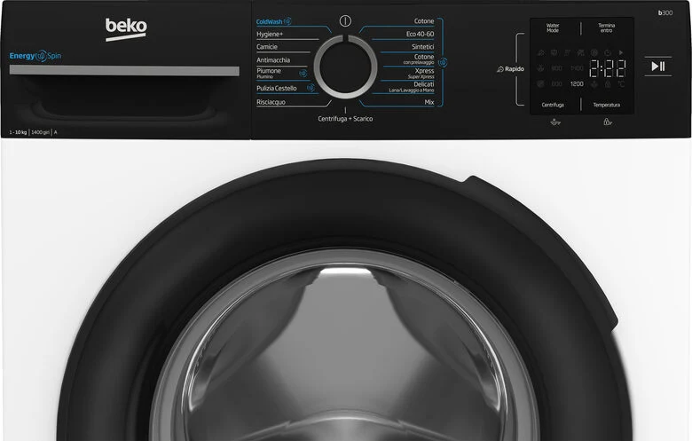 Beko BMWG10147EB B300 Lavatrice A Libera Installazione 10 Kg, 1400 Giri, Classe A, Nero Bianco