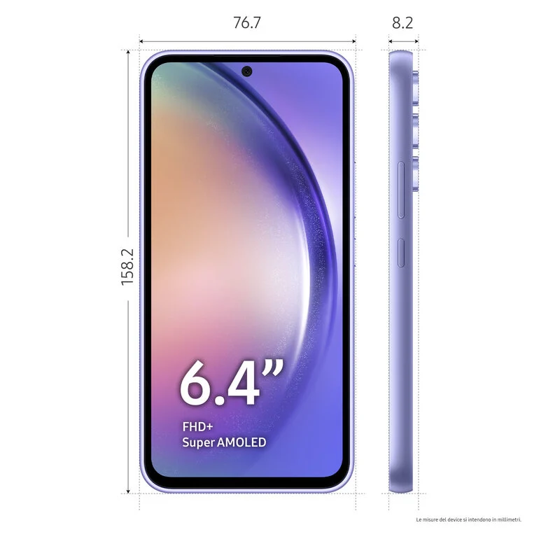 Samsung Galaxy A54 5G Display FHD+ Super AMOLED 6.4”, Android 13, 8GB RAM, 256GB, Doppia SIM, Batteria 5.000 mAh, Awesome Violet