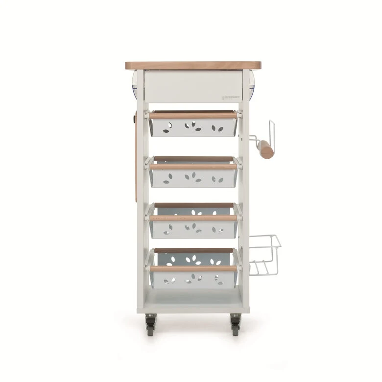 Foppapedretti Bistrot Metallo Truciolato, Legno Legno naturale, Bianco
