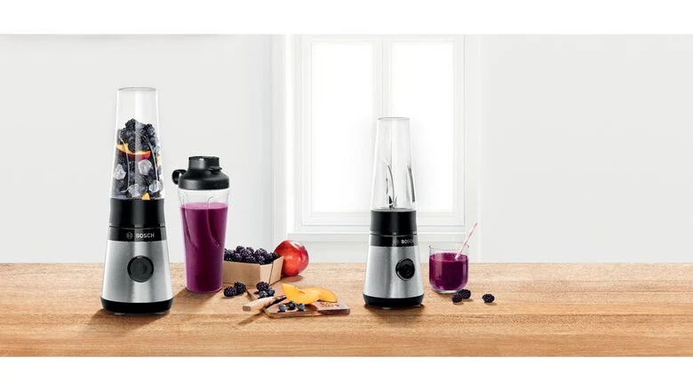 Bosch Serie 2 MMB2111M frullatore 0,6 L Frullatore per sportivi 450 W Nero, Acciaio inossidabile