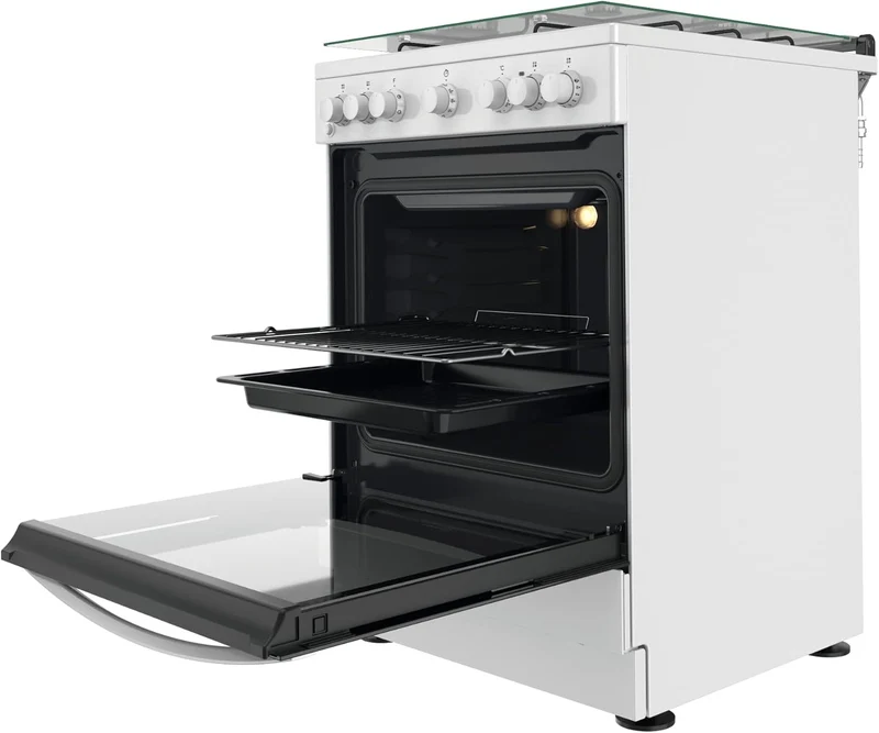 Indesit Cucina Elettrica A Gas Bruc.Forno Elettrico 75Lt 60x60 Bianco