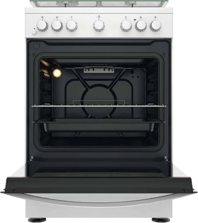 Indesit Cucina Elettrica A Gas Bruc.Forno Elettrico 75Lt 60x60 Bianco