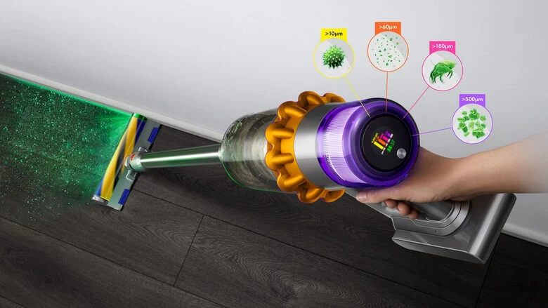 Dyson V15 Detect Absolute aspirapolvere senza filo Nichel/Giallo