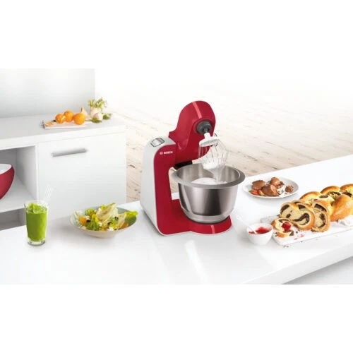 Bosch MUM58720 robot da cucina 1000 W 3,9 L Grigio, Rosso, Stainless steel