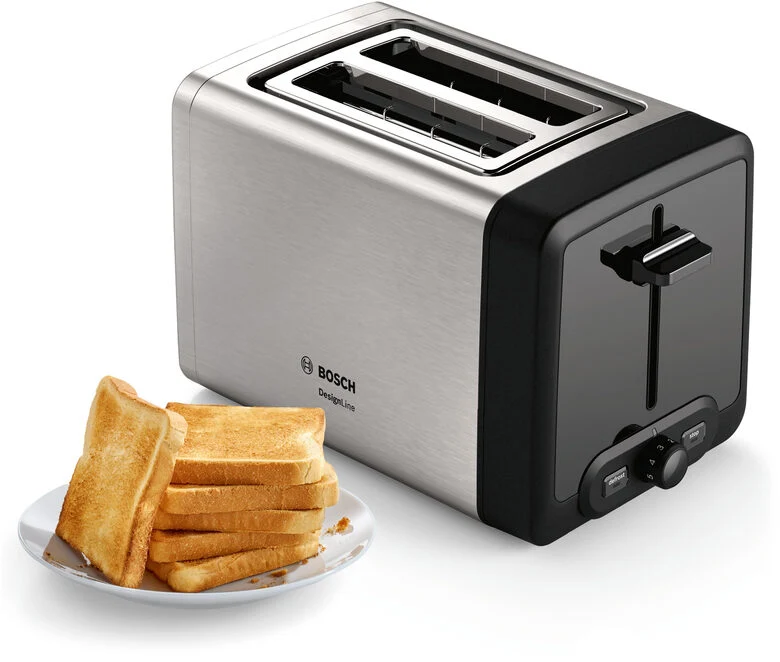 Bosch TAT4P420DE tostapane 2 fetta/e 970 W Nero, Argento