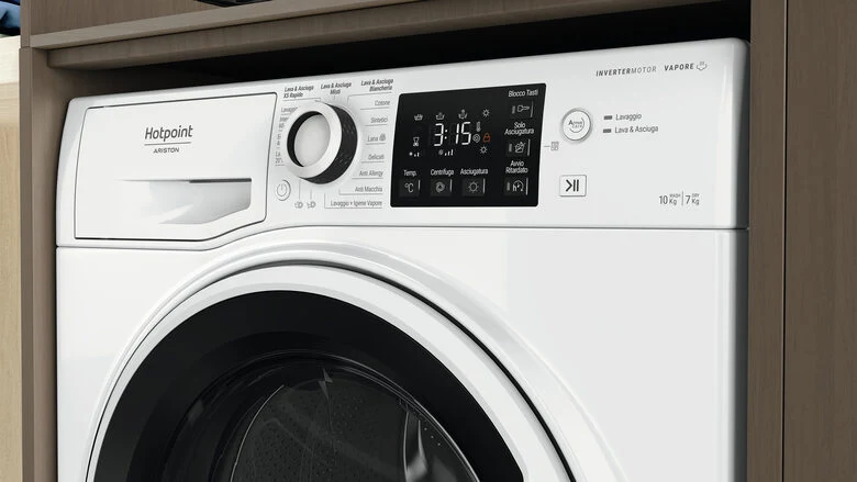Hotpoint NDB 10725 WA IT lavasciuga Libera installazione Caricamento frontale Bianco E