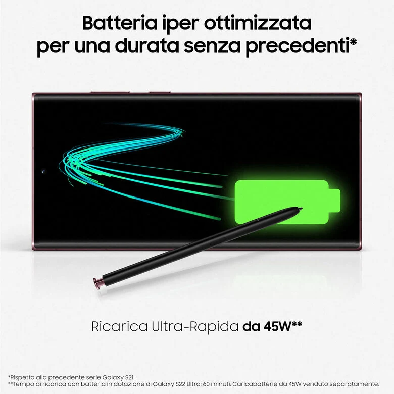Samsung Galaxy S22 Ultra 5G Display 6.8'' Dynamic AMOLED 2X, 5 fotocamere, RAM 12 GB, 512 GB, 5.000mAh, Green