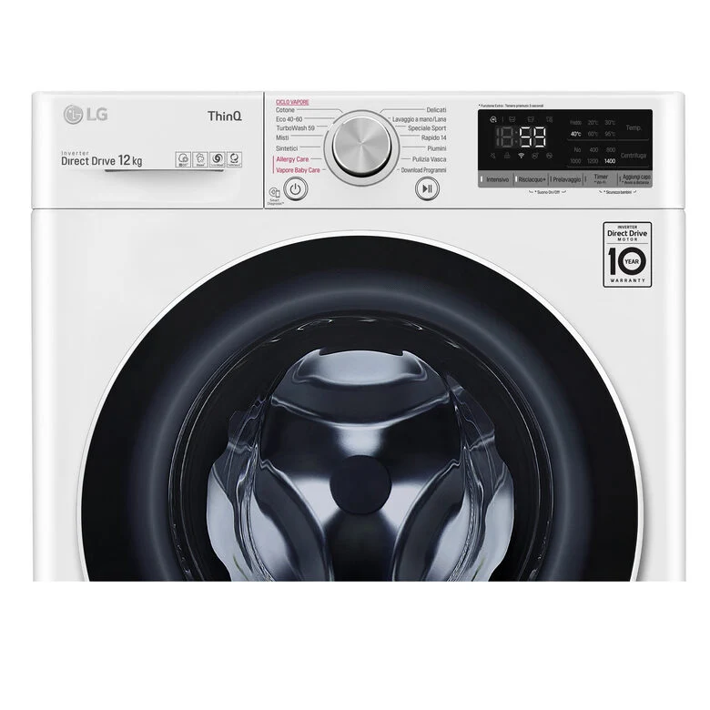LG F4WV512S0E Lavatrice Intelligente AIDD 12kg Vapore TurboWash 1400 Giri/min Carica frontale Classe B