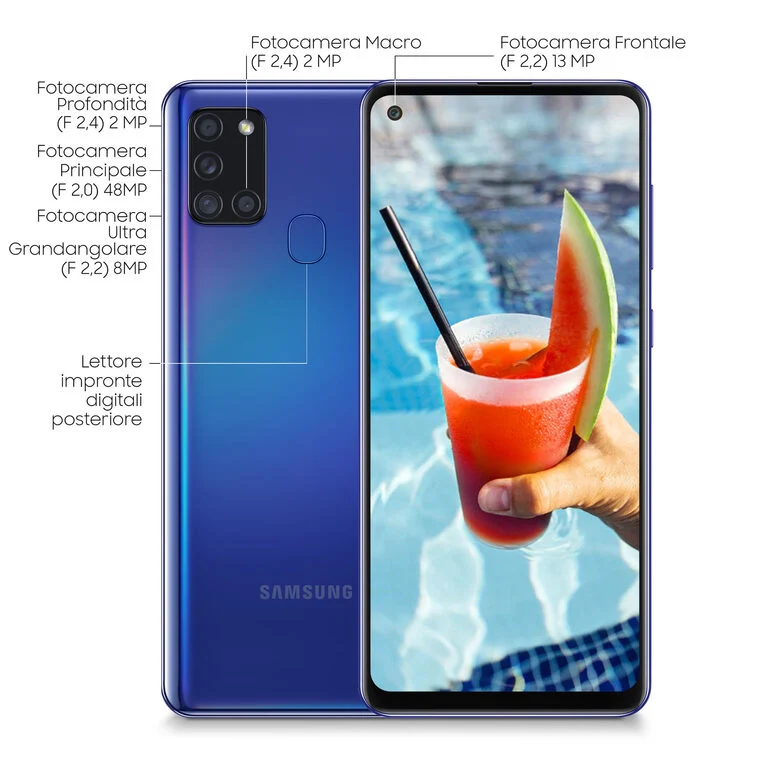 Samsung Galaxy A21s SM-A217F/DSN 16,5 cm (6.5") Doppia SIM Android 10.0 4G USB tipo-C 3 GB 32 GB 5000 mAh Blu