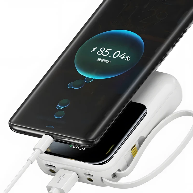 66W Power Bank with Built-In Cable