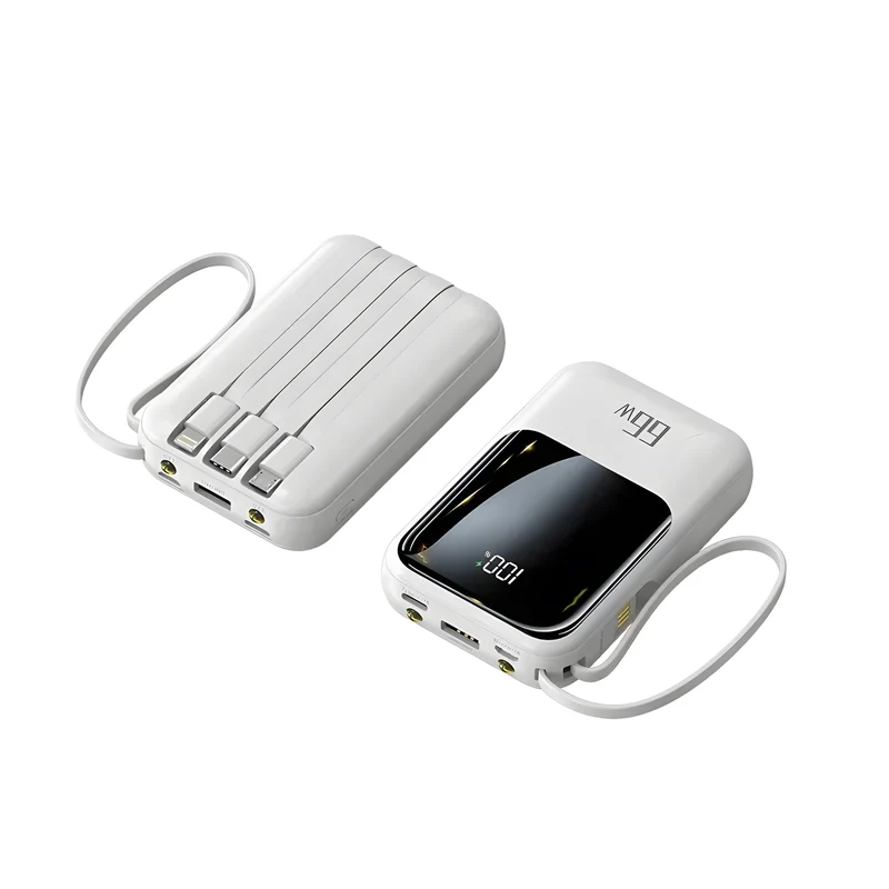 66W Power Bank with Built-In Cable