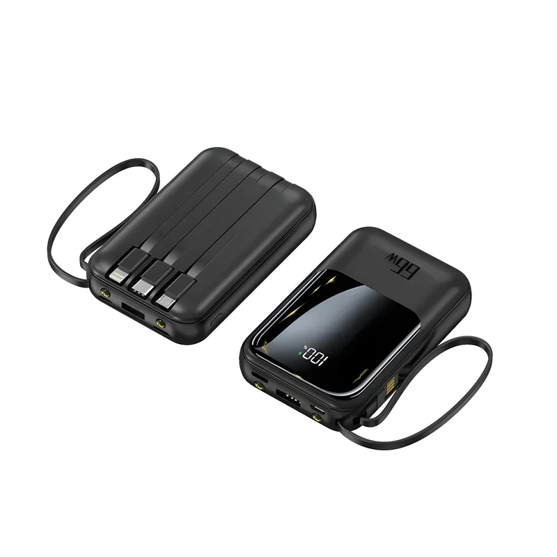 66W Power Bank with Built-In Cable
