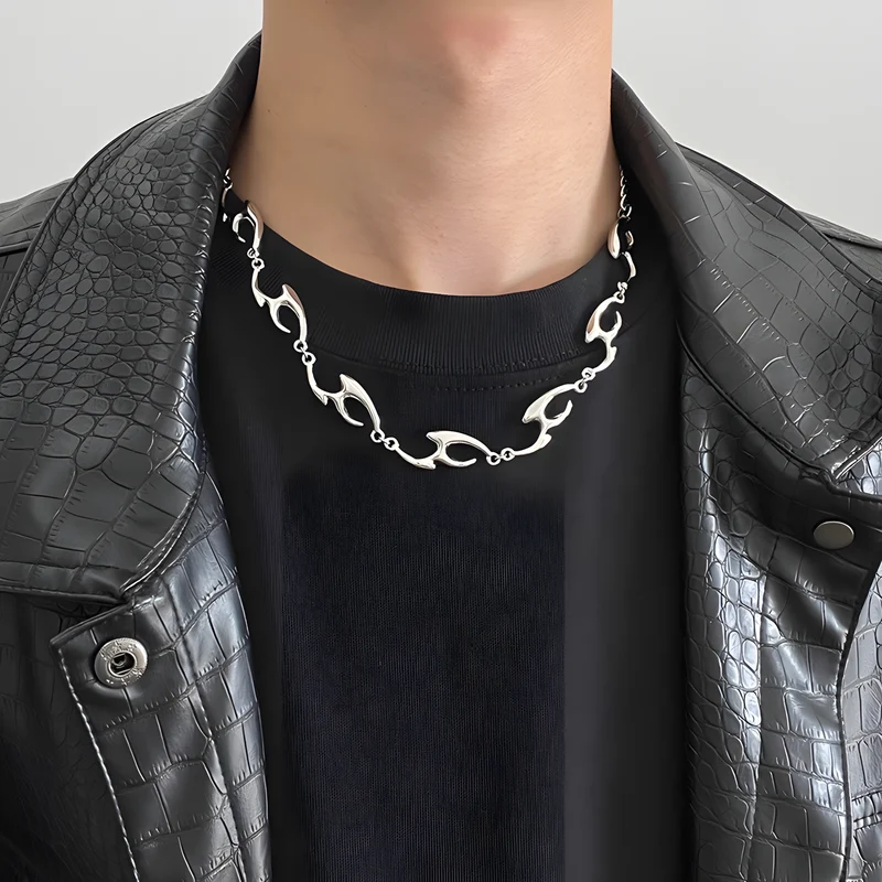 Silver Script Chain Necklace