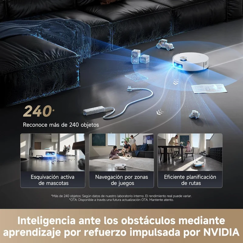 Dreame – Aqua10 Ultra Roller Complete Robot aspirador y fregasuelos blanco con base automática para hogar