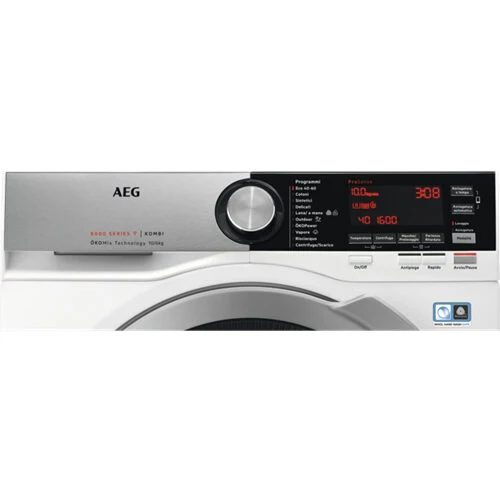 AEG L8WEC166XC lavasciuga Libera installazione Caricamento frontale Bianco E