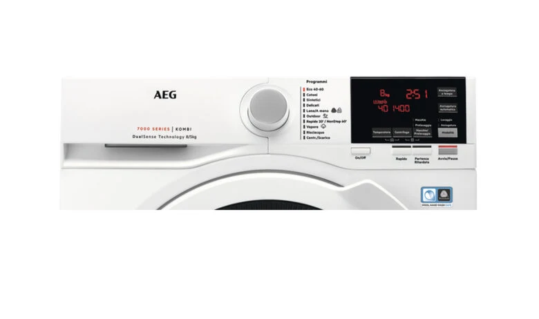 AEG L7WBG856 lavasciuga Libera installazione Caricamento frontale Bianco D