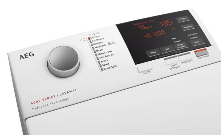 AEG L6TBG723 lavatrice Caricamento dall'alto 7 kg 1151 Giri/min E Bianco