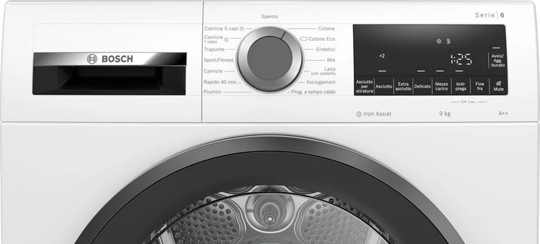 Bosch Serie 6 WQG241A0IT asciugatrice Libera installazione Caricamento frontale 9 kg A++ Bianco