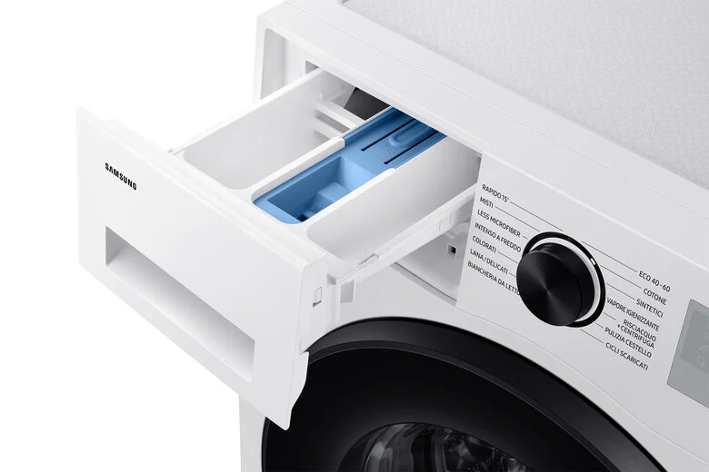 Samsung WW90CGC04DAHET Lavatrice A Libera Installazione 9 Kg, 1400 Giri, Crystal Clean™, SmartThings AI Energy Mode, Ecobubble™, Vapore Igienizzante, Classe A, Bianco