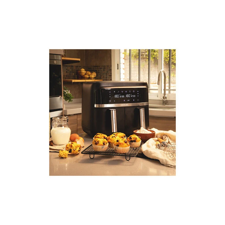 Cecotec 04338 friggitrice Doppia 9 L Indipendente 2850 W Friggitrice ad aria calda Nero