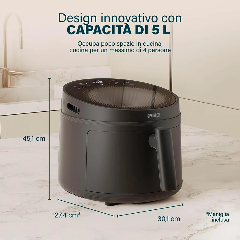 Friggitrice Ad Aria Princess Ciclonica 5lt 1500w