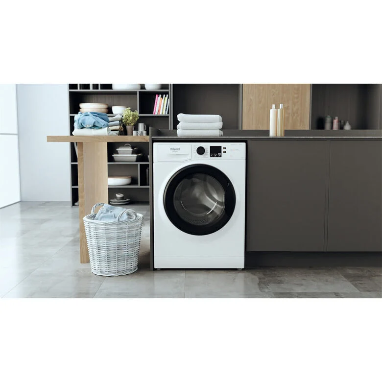 Hotpoint Ariston NF1046WKIT Lavatrice A Libera Installazione 10 Kg, 1400 Giri, Steam Hygiene, Anti Allergy, Antimacchia, Classe A, Bianco