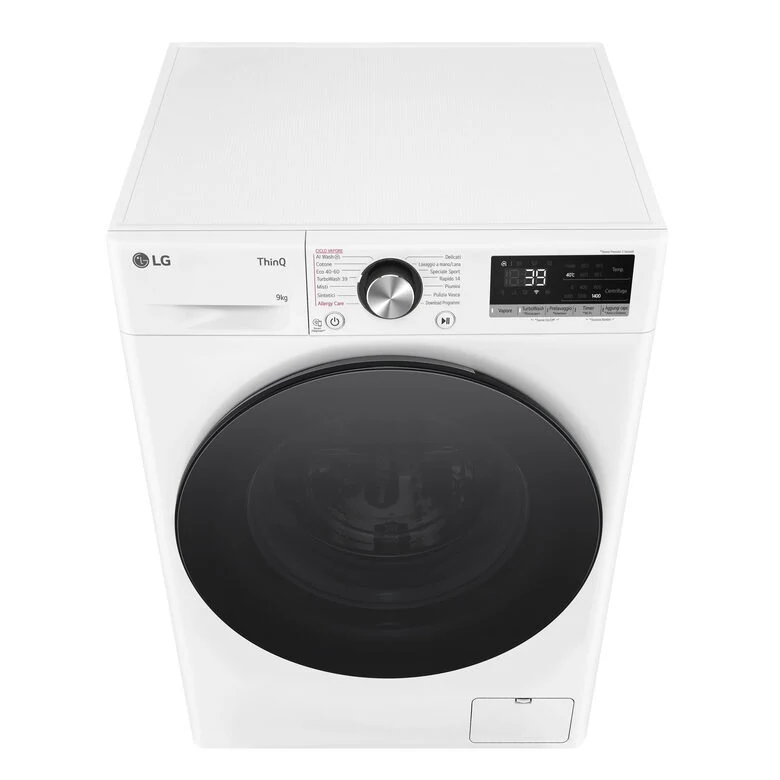 LG F4R7009TSWB Lavatrice 9kg AI DD, Classe A-10%, 1400 giri, TurboWash, Vapore