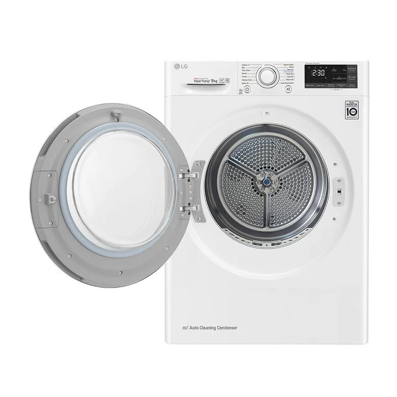 LG RH90V5AV6Q asciugatrice 9 kg Pompa di Calore Libera installazione Carica frontale A++