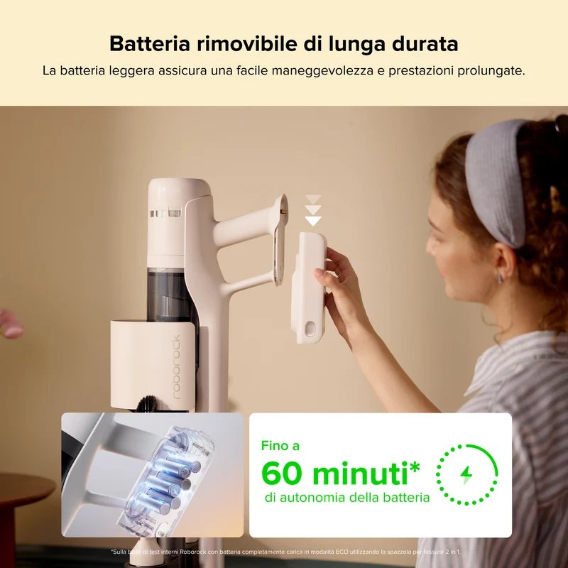 Roborock H60 Hub Aspirapolvere senza fili con base di svuotamento automatico