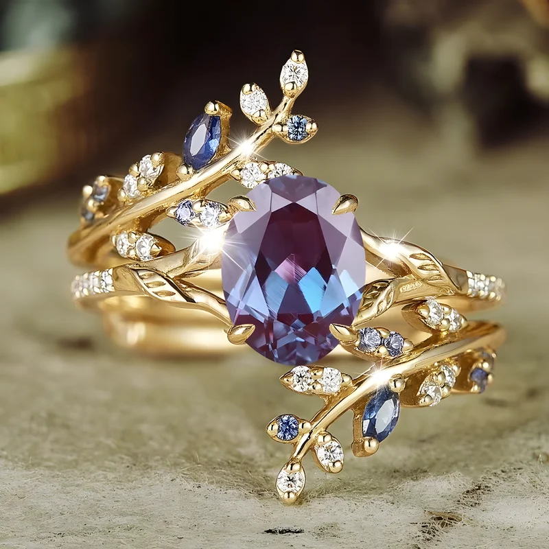 Leaf-Vine Stacking Ring Set