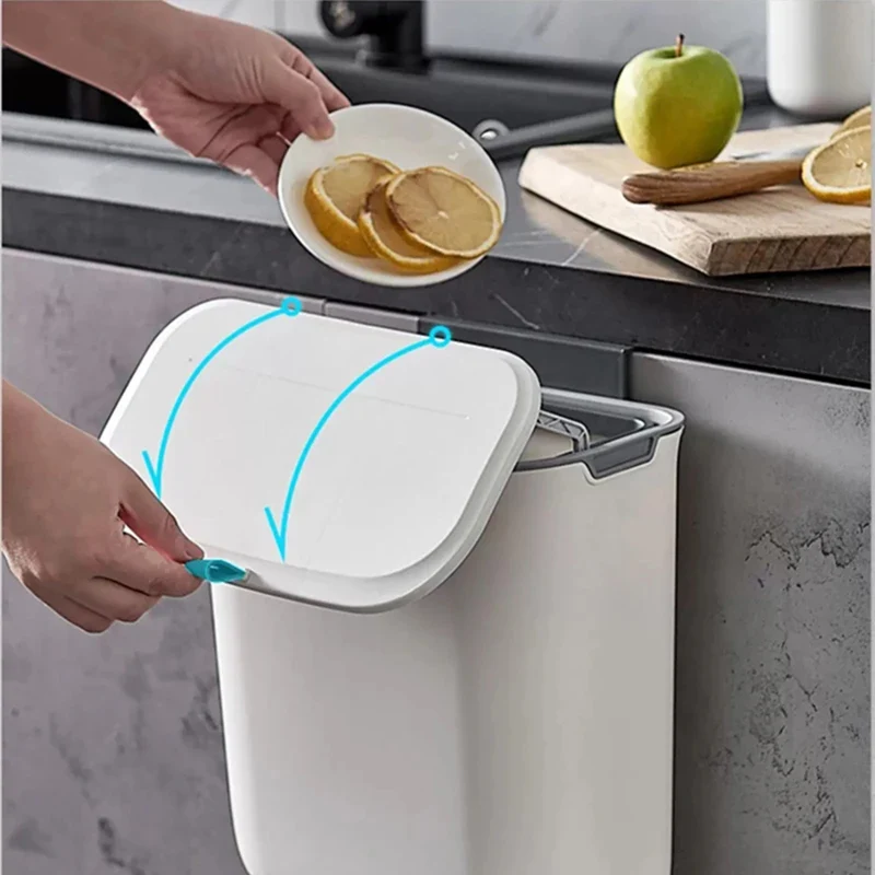Wall-Mounted 9 L Lidded Kitchen Bin