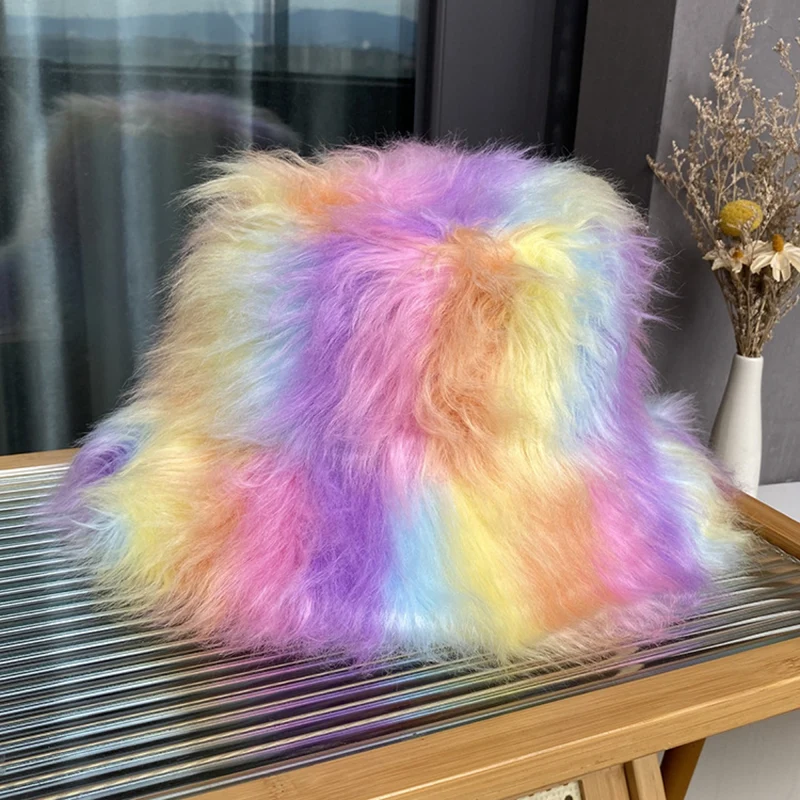 Plush Faux-Fur Bucket Hat