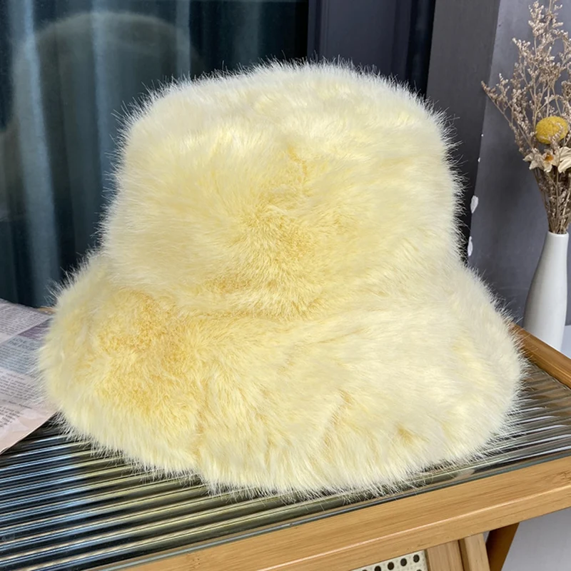 Plush Faux-Fur Bucket Hat