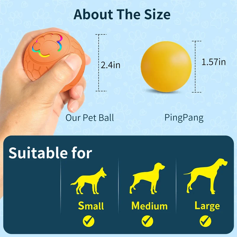Smart Rolling Dog Ball With RGB Light