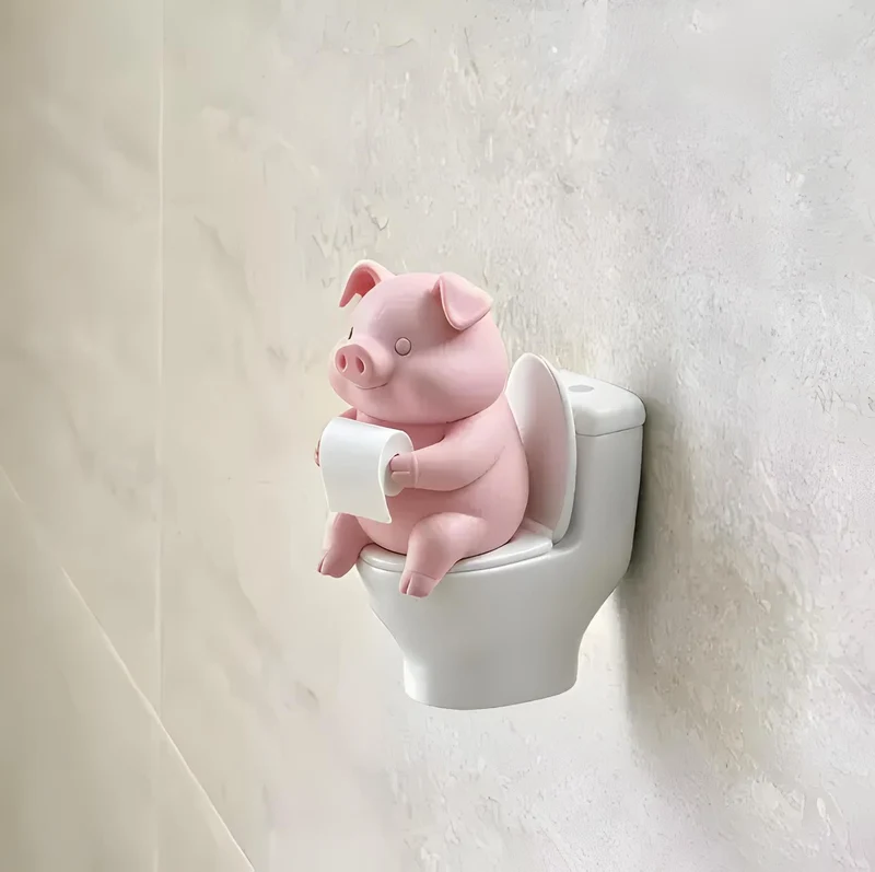 Pig Toilet Paper Holder Ornament
