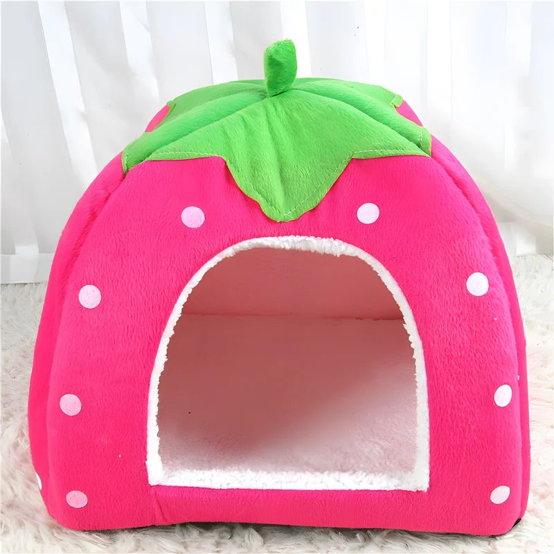 Strawberry Pet Cave Bed