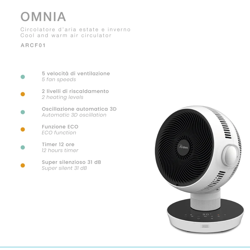 Ardes Ventilatore Da Tavolo Omnia 40cm ARCF01
