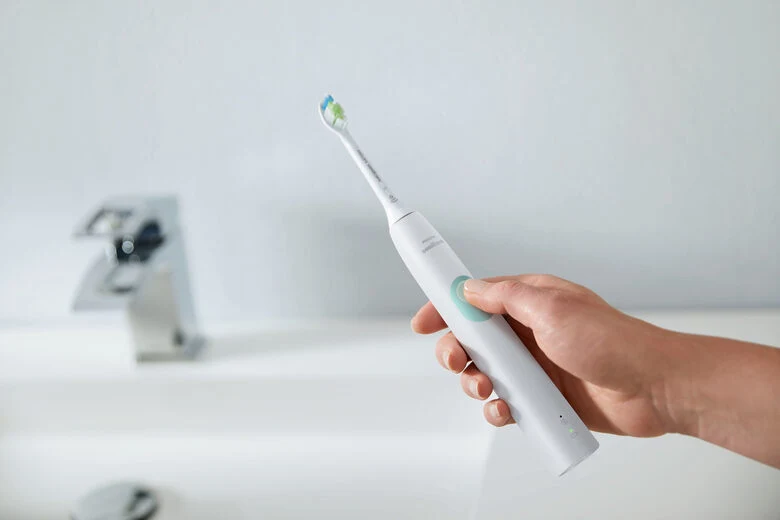 Philips 4300 series HX6807/35 spazzolino elettrico Adulto Spazzolino elettrico sonico Colore menta, Bianco
