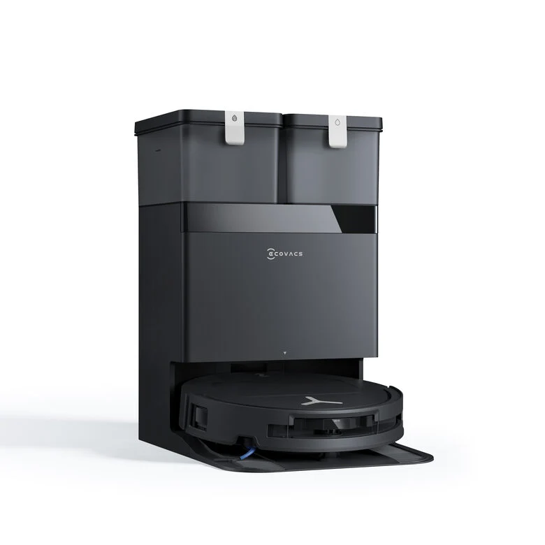 Ecovacs DEEBOT T50 OMNI Gen3, Robot aspirapolvere lavapavimenti, 25.000 Pa, spazzola laterale e mocio a estensione, ZeroTangle 3.0, AIVI 3D 3.0, stazione OMNI All-in-One, lavaggio a 75 °C, 81 mm, Nero