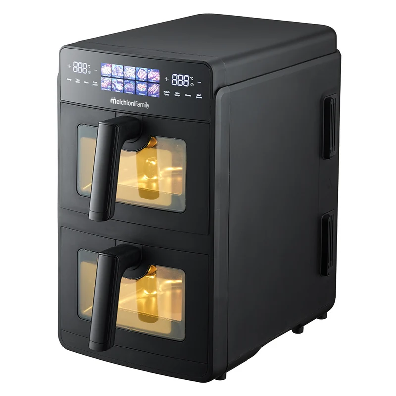 Melchioni Family Friggitrice Ad Aria Giulia 10l Doppio Cassetto Verticale Nera