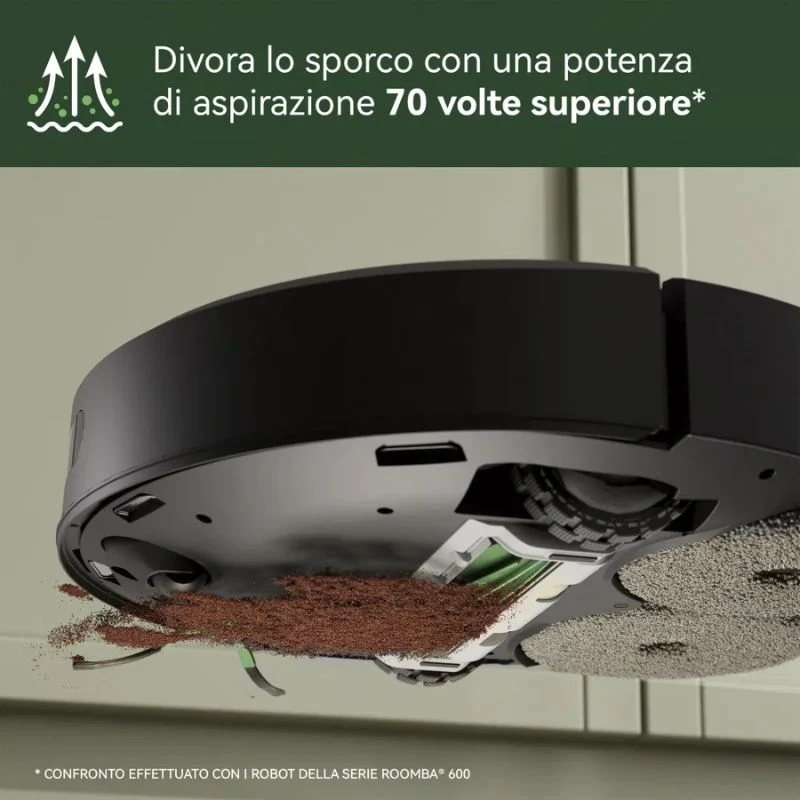 Roomba Irobot Plus 405 Combo con Stazione di Pulizia Lavaggio e Ricarica Robot Aspirapolvere 2-in-1 Lava e Aspira
