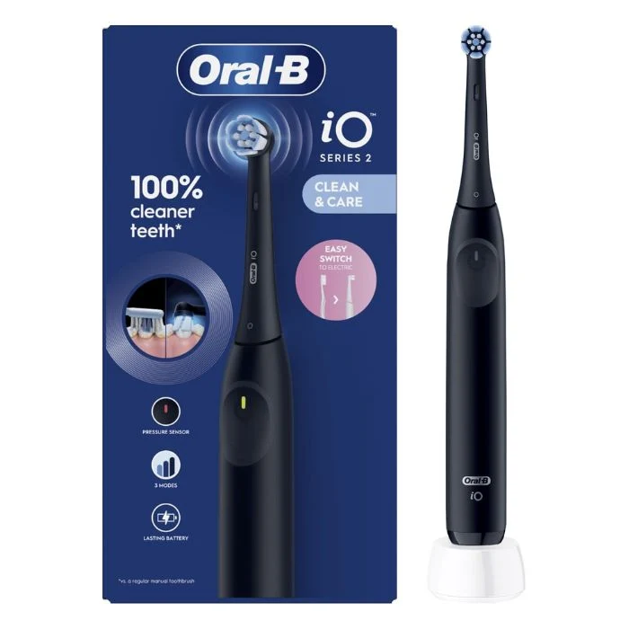 Oral-B iO 2 Spazzolino Elettrico Nero 1 Testina Di Ricambio 1 Spazzolino