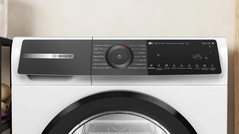 Bosch WQH245A0IT Serie 6 Asciugatrice A Libera Installazione 9 Kg, Pompa Di Calore, Auto Dry, Condensatore Autopulente, SmartDry, Classe C, Bianco